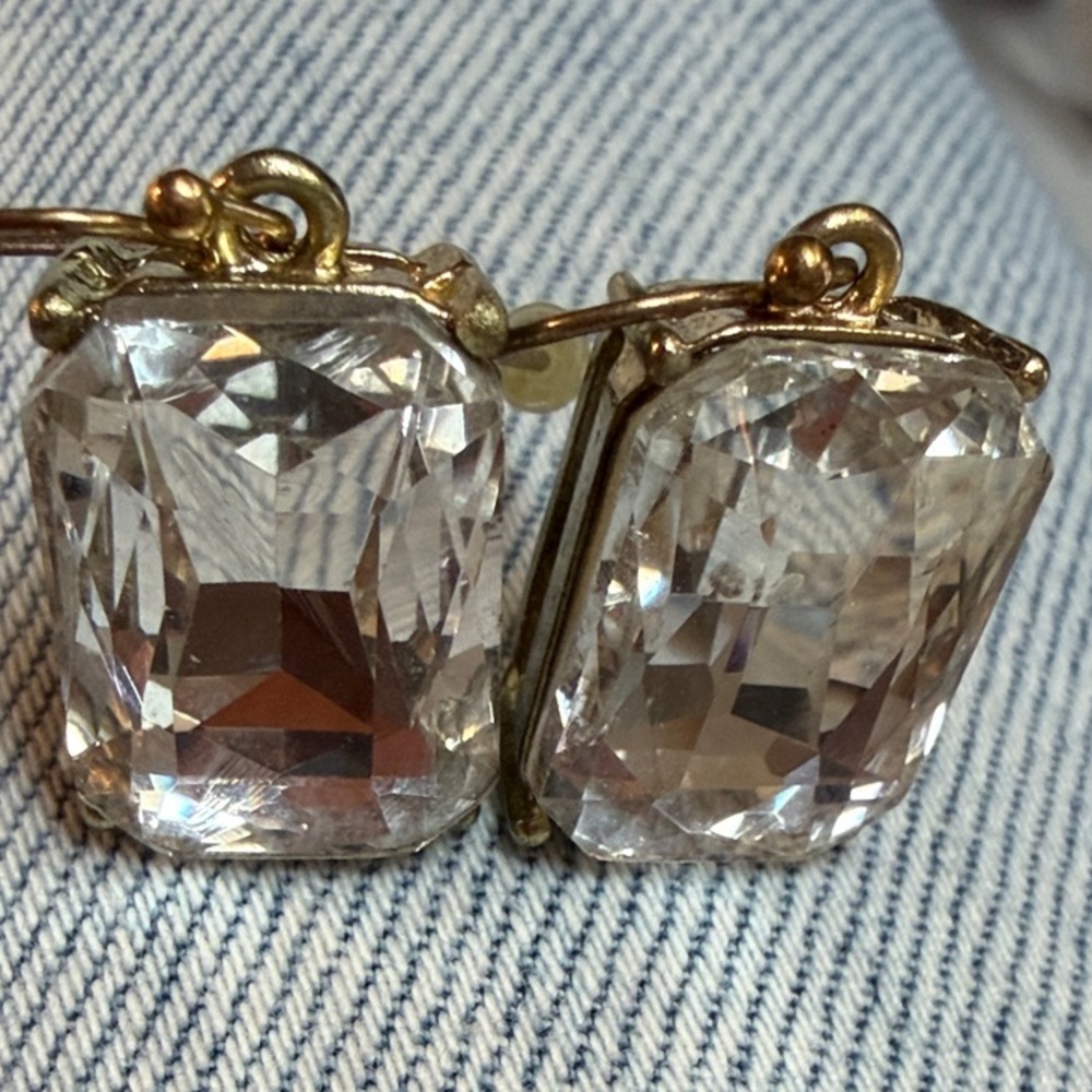 Gold-Tone Clear Crystal Drop Earrings - Women Jewelry